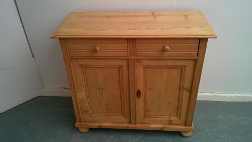 A LINED ANTIQUEOLD PINE SHALLOW VICTORIAN DRESSER BASE TO WAXPAINT - ADDITIONAL PHOTO 3