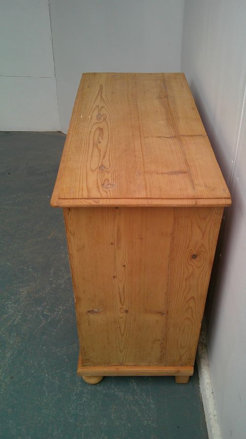 A LINED ANTIQUEOLD PINE SHALLOW VICTORIAN DRESSER BASE TO WAXPAINT - ADDITIONAL PHOTO 4