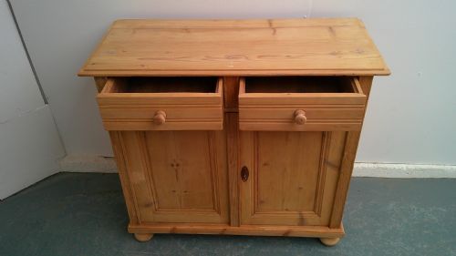 A LINED ANTIQUEOLD PINE SHALLOW VICTORIAN DRESSER BASE TO WAXPAINT - ADDITIONAL PHOTO 7
