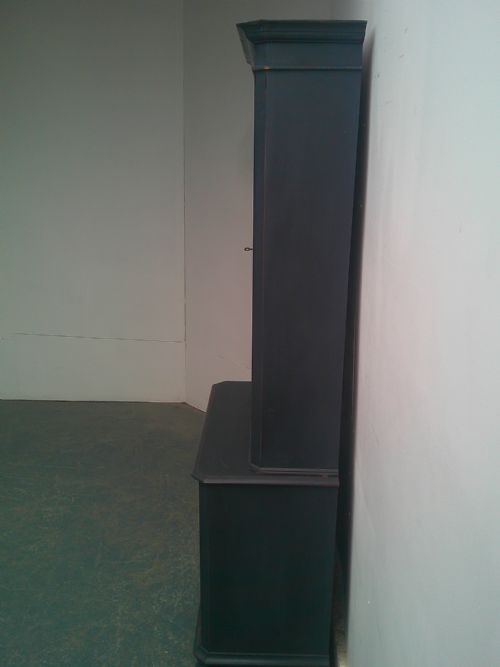 fig 1. A Mint Clean Antique / Old Pine Victorian 2 Piece Painted Grey Bookcase