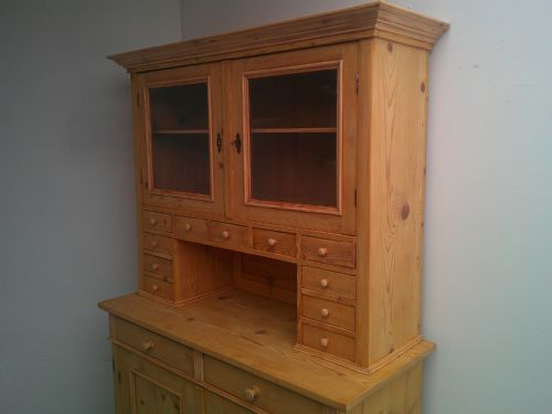 fig 1. A Lovely Victorian Antique Pine 11 Spice Drawer Kitchen Dresser to Wax / Paint