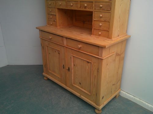 fig 2. A Lovely Victorian Antique Pine 11 Spice Drawer Kitchen Dresser to Wax / Paint