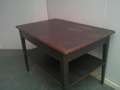 A LOVELY PAINTED GREY ANTIQUE PINE VICTORIAN OCCASIONAL SIDE SOFA TABLE - ADDITIONAL PHOTO 1