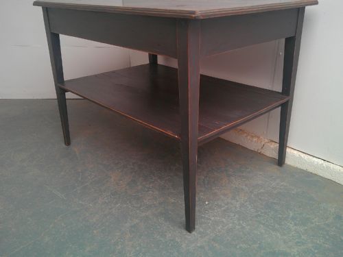A LOVELY PAINTED GREY ANTIQUE PINE VICTORIAN OCCASIONAL SIDE SOFA TABLE - ADDITIONAL PHOTO 2