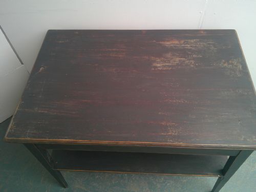 A LOVELY PAINTED GREY ANTIQUE PINE VICTORIAN OCCASIONAL SIDE SOFA TABLE - ADDITIONAL PHOTO 5
