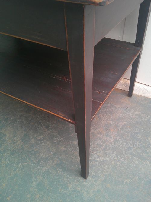 A LOVELY PAINTED GREY ANTIQUE PINE VICTORIAN OCCASIONAL SIDE SOFA TABLE - ADDITIONAL PHOTO 6