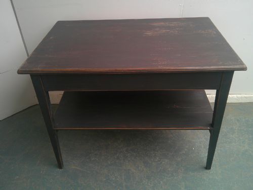 A LOVELY PAINTED GREY ANTIQUE PINE VICTORIAN OCCASIONAL SIDE SOFA TABLE - ADDITIONAL PHOTO 7