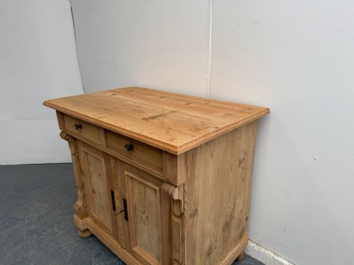 fig 1. A Cute Small Victorian Antique /Old Pine 2 Door Dresser Base to Wax / Paint
