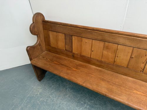fig 1. A Lovely Antique / Old Pine 3/4 Seater Waxed Victorian Church Pew