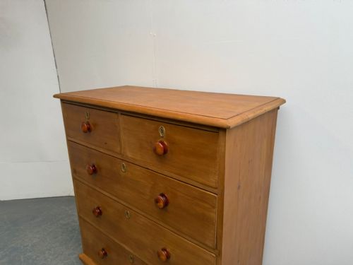 fig 1. A Truly Superb Victorian Antique /Old Pine Large Waxed 5 Drawer Chest of Drawers