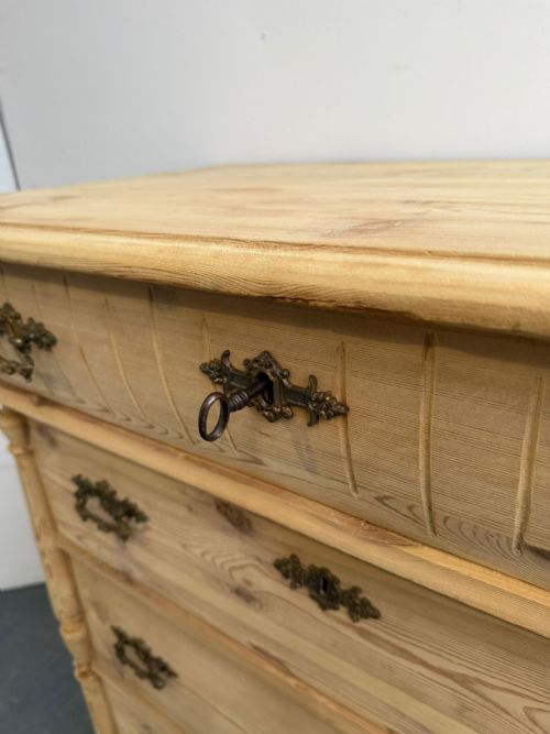 A MINT CLEAN VICTORIAN ANTIQUE OLD PINE TALL CHEST OF DRAWERS TO WAXPAINT - ADDITIONAL PHOTO 9