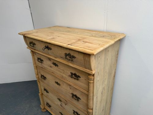 A MINT CLEAN VICTORIAN ANTIQUE OLD PINE TALL CHEST OF DRAWERS TO WAXPAINT - ADDITIONAL PHOTO 11