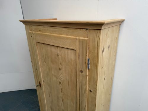 fig 1. A Mint Clean Victorian Antique / Old Pine 1 Door Storage Cupboard to Wax/Paint