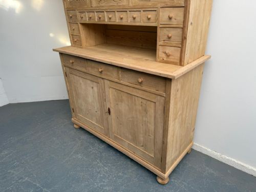 fig 1. An Amazing Antique / Old Pine 13 Spice Drawer Kitchen Dresser to Wax / Paint