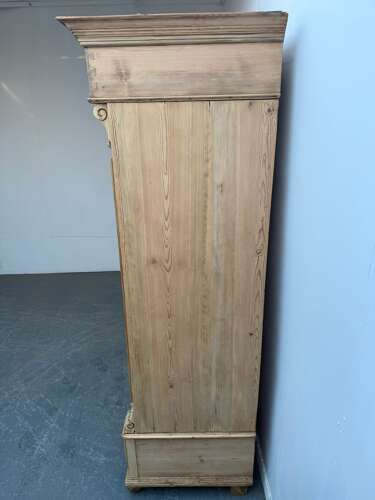 fig 1. An Early Victorian Antique Pine 2 Door Knockdown Wardrobe to Wax/Paint