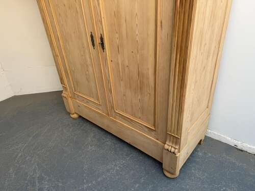 fig 2. A Top Quality Victorian Antique Pine Shelved Knockdown Wardrobe to Wax/Paint