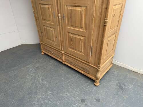 fig 2. An Amazing Georgian Antique Pine 2 Door Knockdown Wardrobe to Wax/Paint