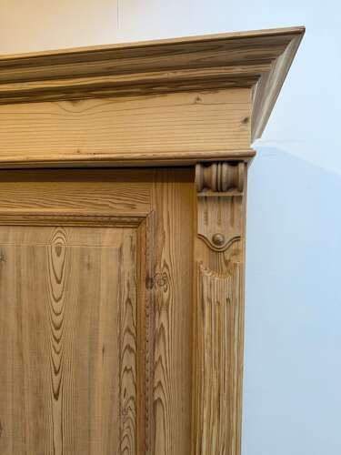 fig 1. A Cracking Victorian Antique Pine Low Cottage Knockdown Wardrobe to Wax/Paint