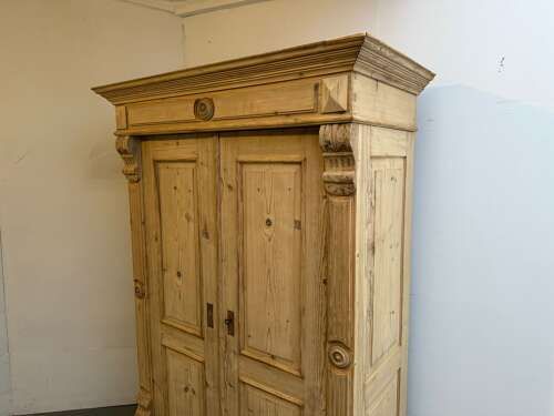fig 1. A Mint Clean Victorian Antique Pine 2 Door Small Knockdown Wardrobe to Wax/Paint