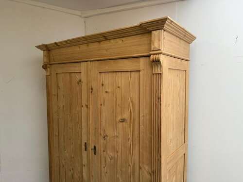 fig 2. A Tall Victorian Antique / Old Pine Ladies Knockdown Wardrobe to Wax/Paint