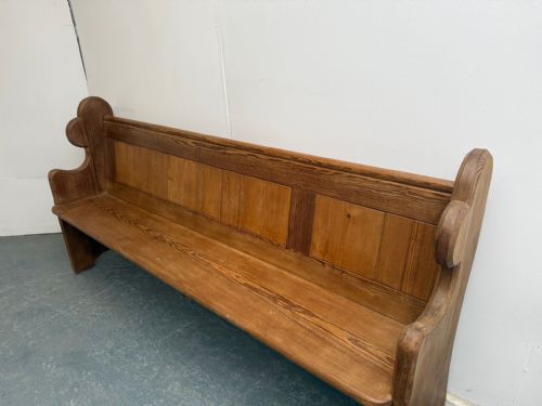fig 1. A Fabulous Original Antique / Old Pine 3/4 Seater Waxed Victorian Church Pew198079135733