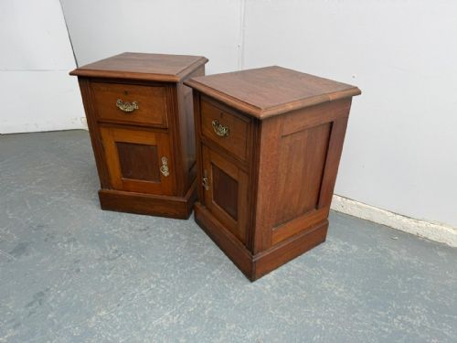 fig 1. A Quality Pair of Victorian Panelled Mahogany Bedside Cabinets