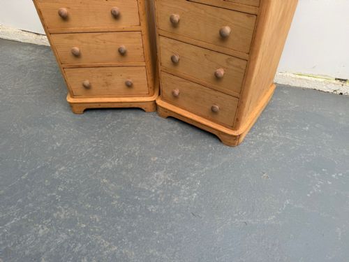 A RARE PAIR OF ANTIQUEOLD PINE VICTORIAN 5 DRAWER CHEST OF DRAWERS TO WAXPAINT - ADDITIONAL PHOTO 5