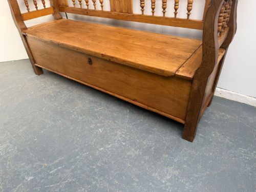 fig 2. A Superbly Waxed Genuine Victorian Pine Hungarian 2/3 Seater Box Settle