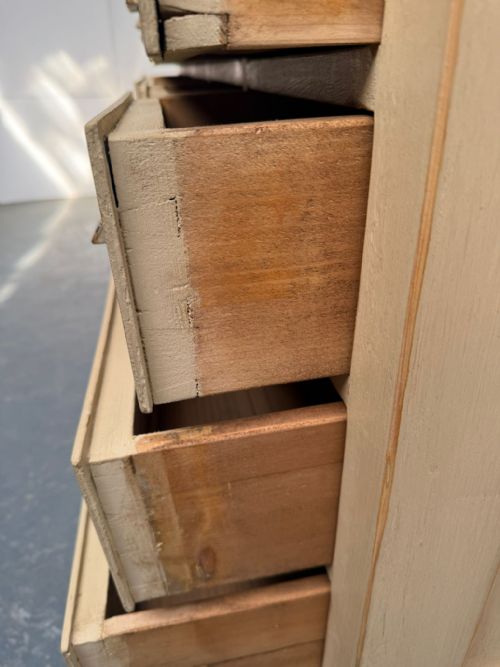 AN ORIGINALLY PAINTED CREAM HUNGARIAN VICTORIAN PINE 25 DRAWER SHOP FITTING - ADDITIONAL PHOTO 10