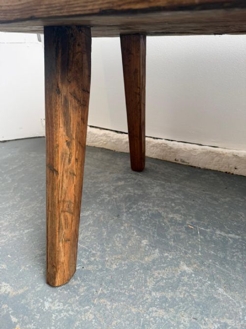 A NARROW HUNGARIAN ANTIQUE OAKHARDWOOD PIG BENCH 140CM - ADDITIONAL PHOTO 6