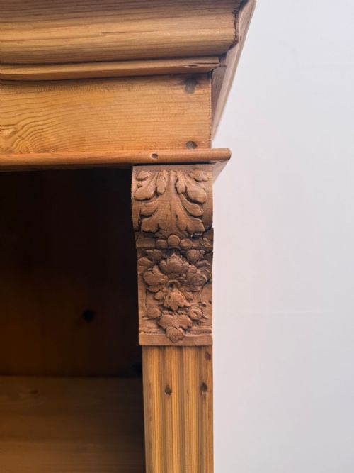 A SUPERBLY WAXED ANTIQUE OLD PINE ORIGINAL ADJUSTABLE SHELF BOOKSHELF - ADDITIONAL PHOTO 1