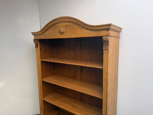 A SUPERBLY WAXED ANTIQUE OLD PINE ORIGINAL ADJUSTABLE SHELF BOOKSHELF - ADDITIONAL PHOTO 2
