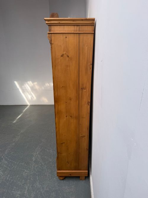 A SUPERBLY WAXED ANTIQUE OLD PINE ORIGINAL ADJUSTABLE SHELF BOOKSHELF - ADDITIONAL PHOTO 3