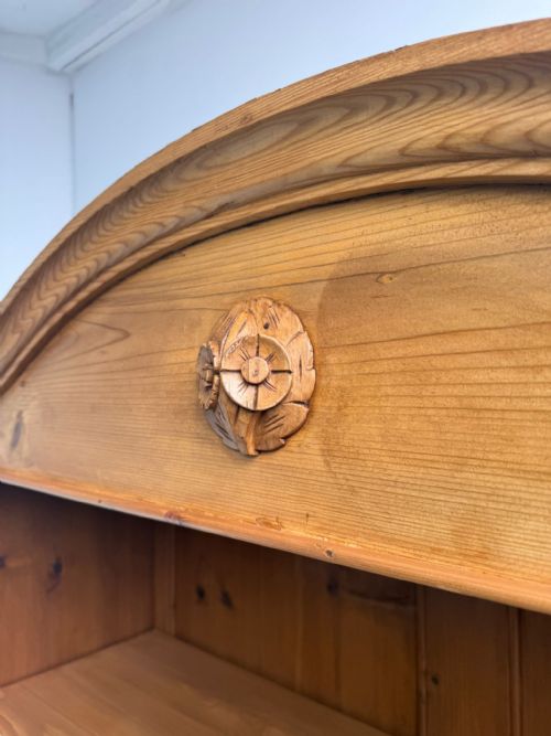 A SUPERBLY WAXED ANTIQUE OLD PINE ORIGINAL ADJUSTABLE SHELF BOOKSHELF - ADDITIONAL PHOTO 5