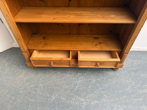 A SUPERBLY WAXED ANTIQUE OLD PINE ORIGINAL ADJUSTABLE SHELF BOOKSHELF - ADDITIONAL PHOTO 6