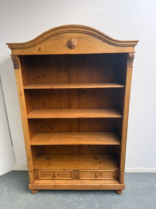 A SUPERBLY WAXED ANTIQUE OLD PINE ORIGINAL ADJUSTABLE SHELF BOOKSHELF - ADDITIONAL PHOTO 8