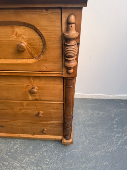 AN AMAZINGLY WAXED HUGE ANTIQUE VICTORIAN HUNGARIAN 4 DRAWER CHEST OF DRAWERS - ADDITIONAL PHOTO 3