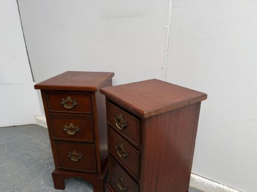 fig 1. A Lovely Pair of Victorian Mahogany 3 Drawer Small Bedside Cabinets c1890s