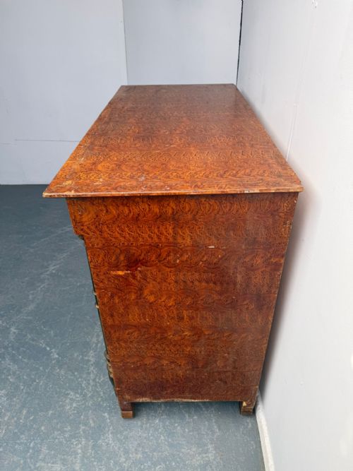 AN ORIGINALLY PAINTED ANTIQUE OLD PINE GENUINE HUNGARIAN CHEST OF DRAWERS - ADDITIONAL PHOTO 3