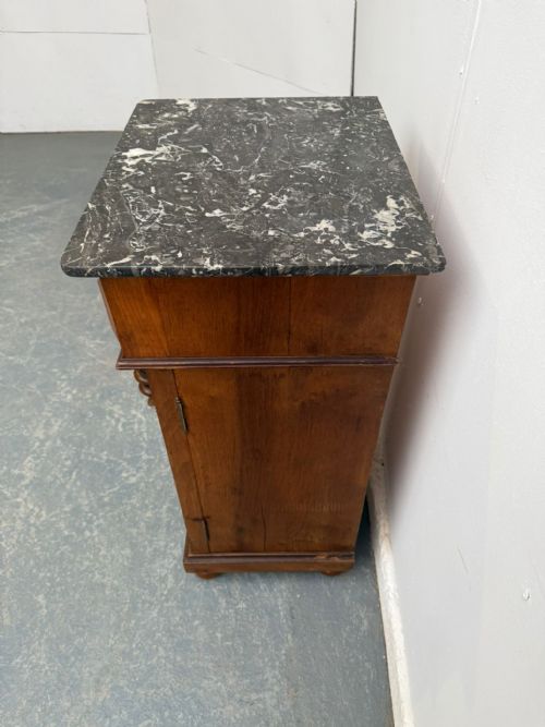 A GENUINE HUNGARIAN WALNUT MARBLE VICTORIAN BEDSIDE CABINET - ADDITIONAL PHOTO 7