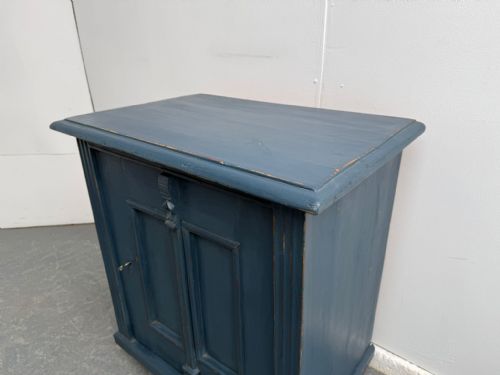 fig 1. A Super Trendy Georgian Genuine Hungarian Painted Blue Hall Cupboard