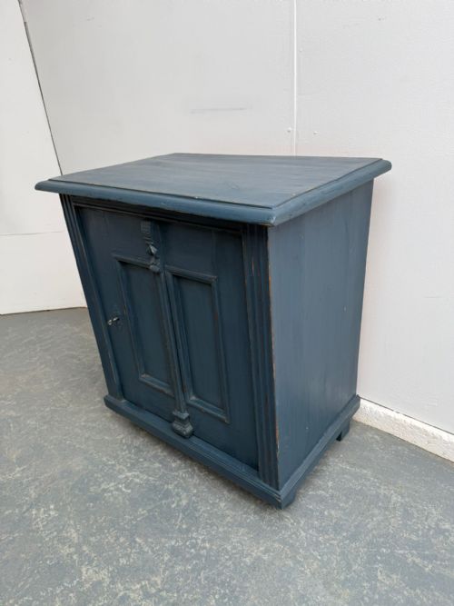 A Super Trendy Georgian Genuine Hungarian Painted Blue Hall Cupboard