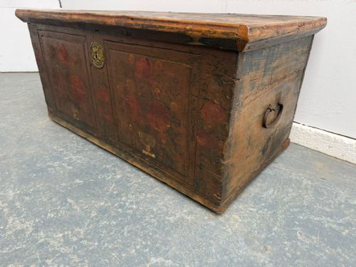 A REGENCY GENUINE HUNGARIAN PAINTED ANTIQUE OLD PINE SMALL BOX - ADDITIONAL PHOTO 5
