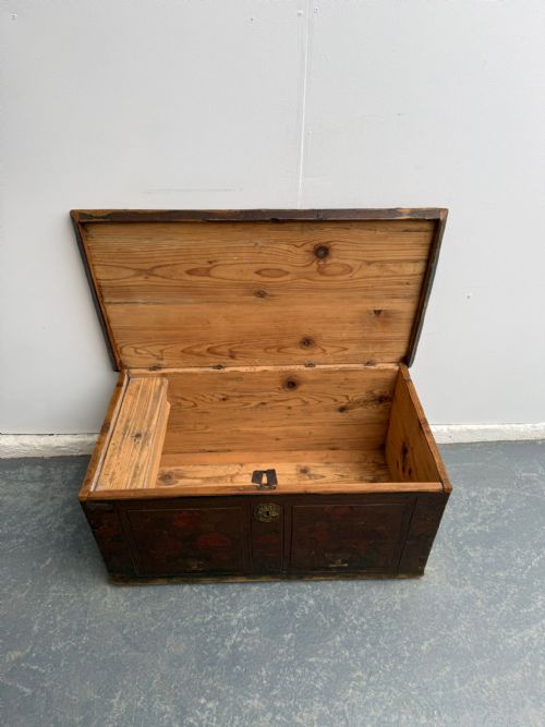 A REGENCY GENUINE HUNGARIAN PAINTED ANTIQUE OLD PINE SMALL BOX - ADDITIONAL PHOTO 7