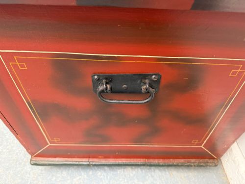 A LOVELY PAINTED ANTIQUE OLD PINE GENUINE HUNGARIAN LARGE BOX - ADDITIONAL PHOTO 6