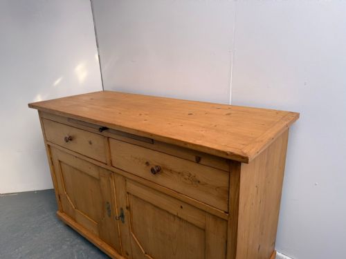 fig 1. A Massive 5 foot Antique Pine Hungarian Victorian 2 Door 2 Drawer Dresser Base