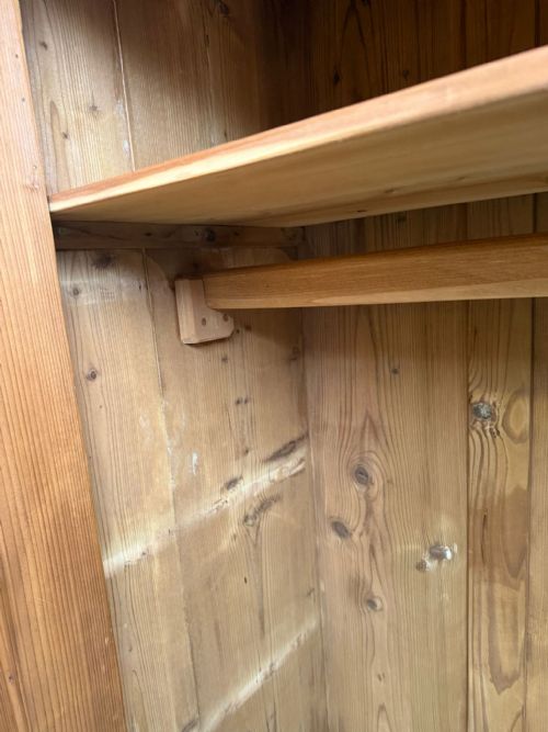 A LOVELY WAXED GENUINE HUNGARIAN VICTORIAN 1 PIECE 2 DOOR HALL WARDROBE - ADDITIONAL PHOTO 11