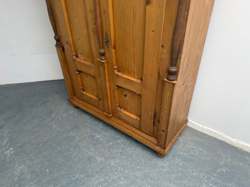A SUPERB WAXED GENUINE HUNGARIAN GEORGIAN 1 PIECE 2 DOOR HALL WARDROBE - ADDITIONAL PHOTO 1