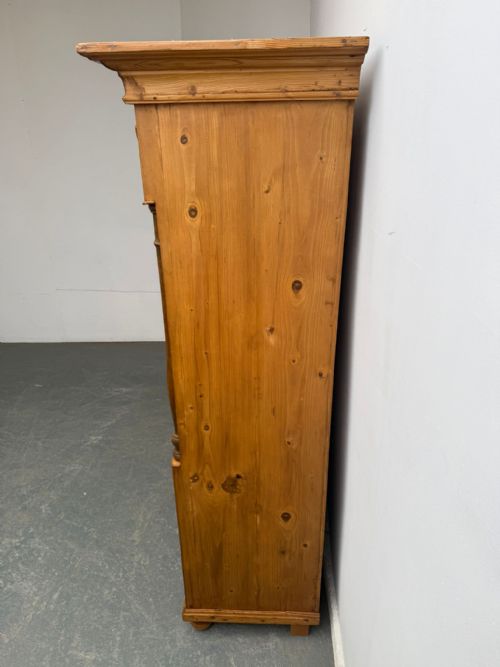 A SUPERB WAXED GENUINE HUNGARIAN GEORGIAN 1 PIECE 2 DOOR HALL WARDROBE - ADDITIONAL PHOTO 7