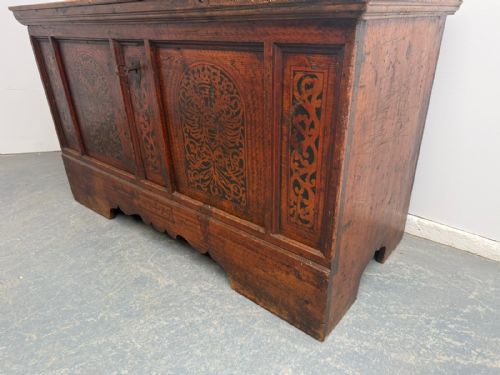 A GENUINE HUNGARIAN REGENCY MASSIVE ORIGINALLY PAINTED COFFER BOX - ADDITIONAL PHOTO 2